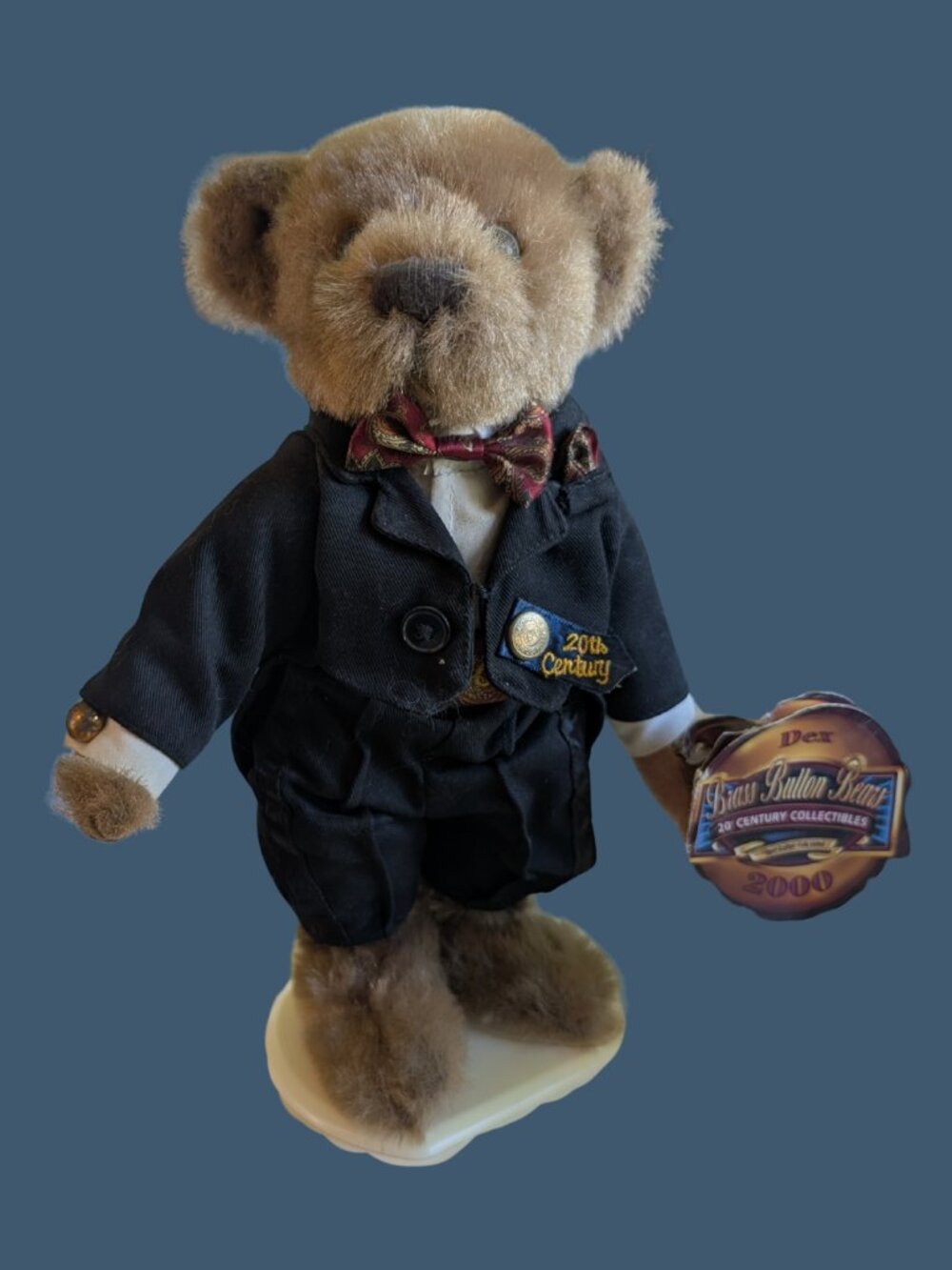 BOGO Vintage 1999 Brass Button Bears “Dex” 20th Century (2000) Collection Plush